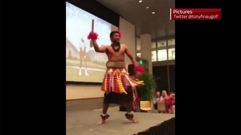 Tony Finau performed a traditional Samoan dance to celebrate his Ryder Cup selection (video via @tonyfinaugolf on Twitter)