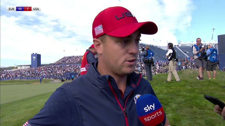 Justin Thomas admits he was sad to see his match against Rory McIlroy end with the Europe player getting stuck in a bunker on the final hole