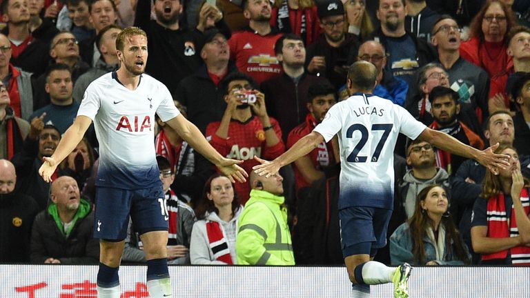 Kane scored for Tottenham at Manchester United
