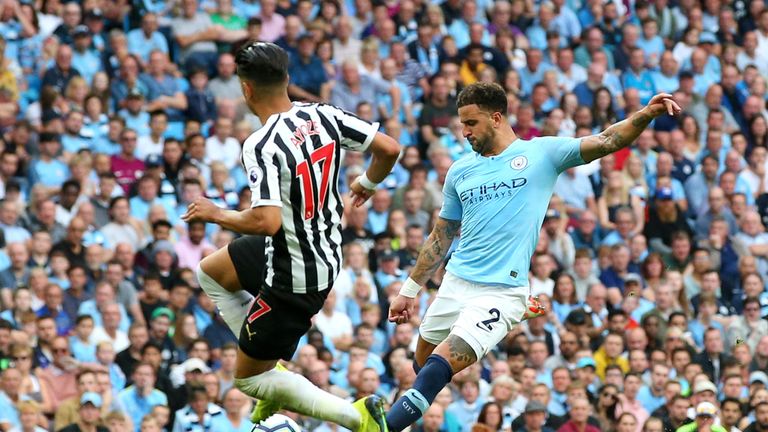 Kyle Walker's piledriver saw Man City edge past Newcastle