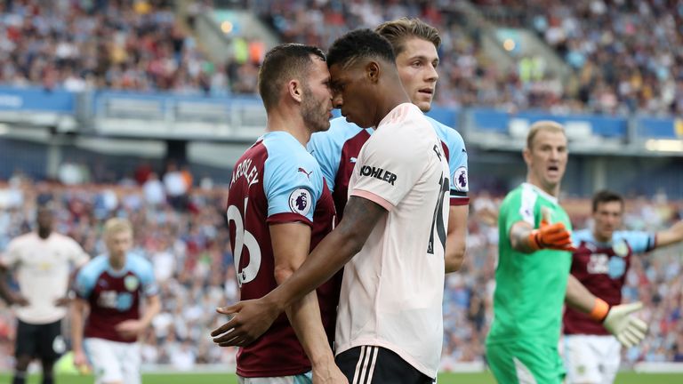 Marcus Rashford saw red for head-butting Phil Bardsley