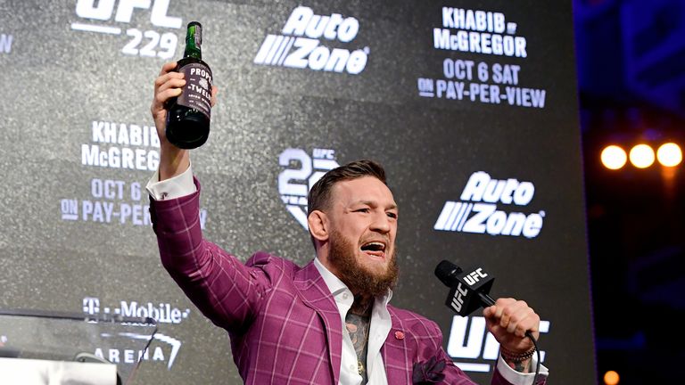 McGregor was swigging from his own-brand whiskey