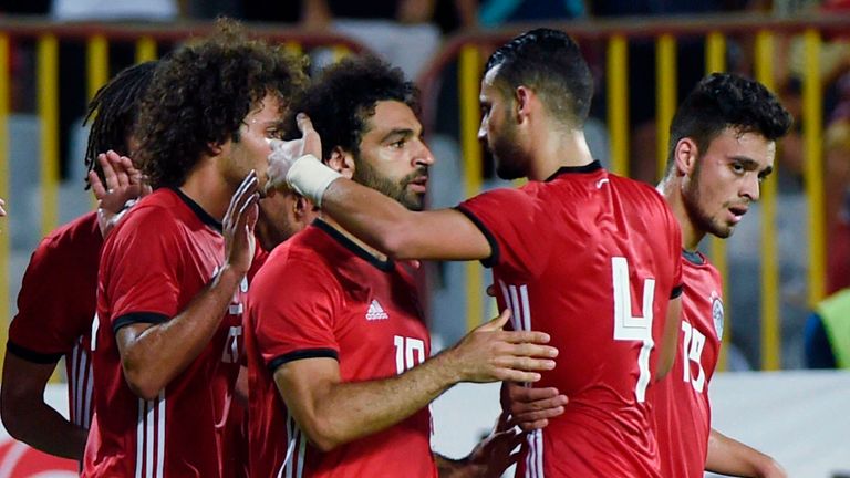 Salah celebrates scoring against Niger