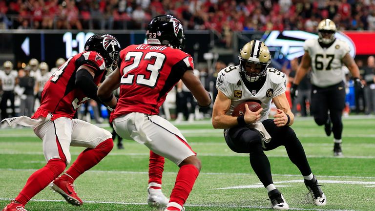 New Orleans Saints 4337 Atlanta Falcons Drew Brees scores game