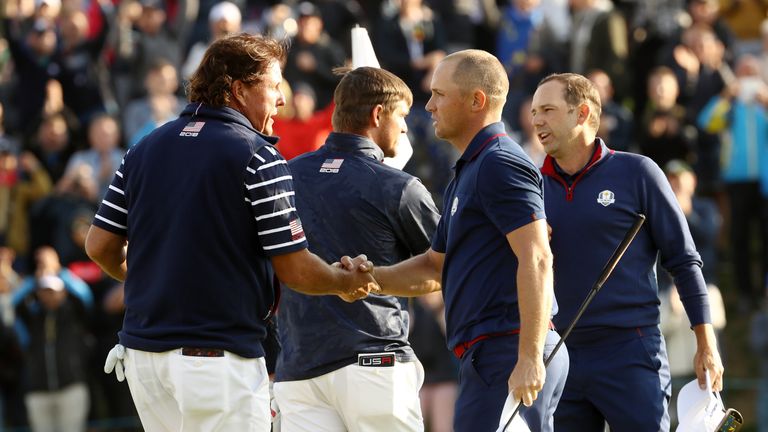 Phil Mickelson and Bryson DeChambeau lost to Alex Noren and Sergio Garcia