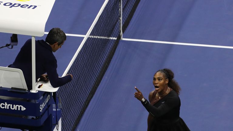 Serena Williams was penalised a game during the US Open final