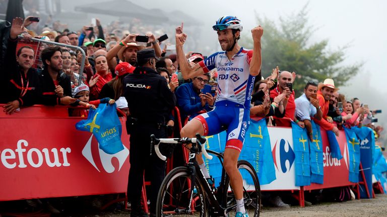 France's Thibaut Pinot won Sunday's 178.2km stage