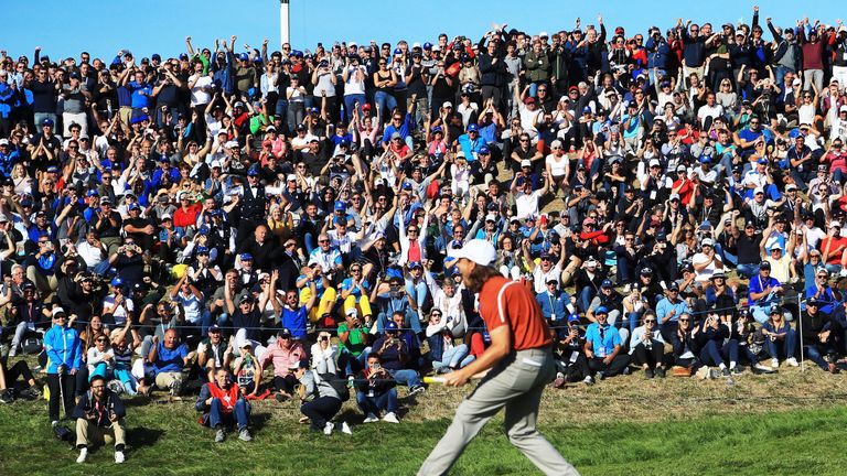 Tommy Fleetwood became the first rookie to win his first four matches in a Ryder Cup