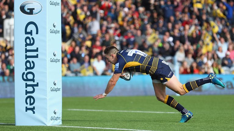 Josh Adams was among seven try scorers as Worcester put Bristol to the swords