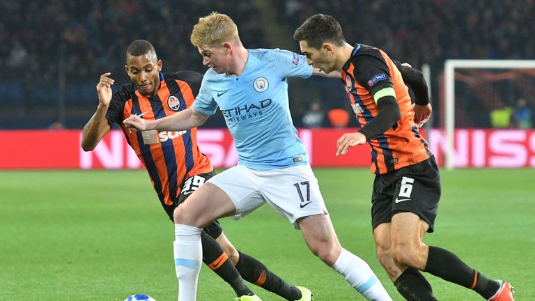 Kevin De Bruyne made his first start of the season against Shakhtar Donetsk