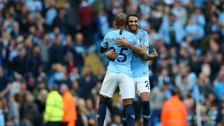 Manchester City top the Premier League table on goal difference