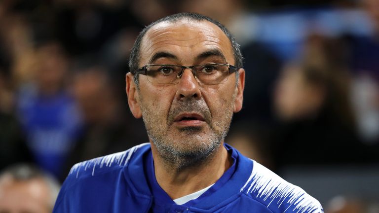 Image result for Maurizio Sarri frustrated by Chelsea defence in laboured MOL Vidi win