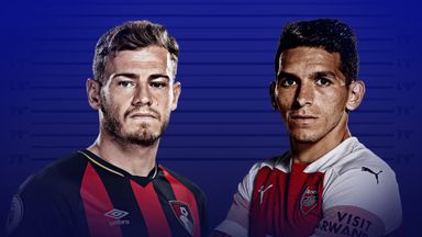 Bournemouth's Ryan Fraser takes on Arsenal's Lucas Torreira on Sunday
