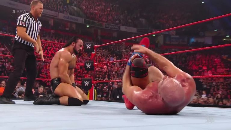 Kurt Angle had his first singles match on Raw for almost 13 years when he faced Drew McIntyre