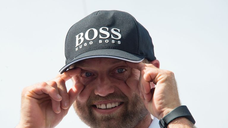 Alex Thomson sees the funny side after crashing while asleep in the Route de Rhum
