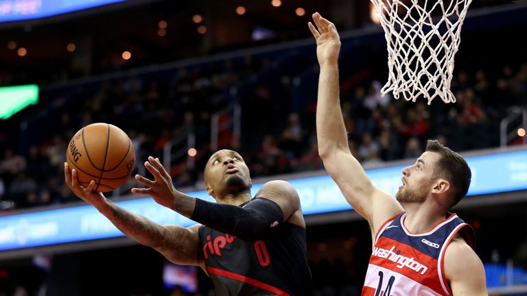 Damian Lillard scored 40 points in Portland's win over the Wizards