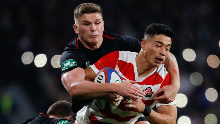 England battled to a 35-15 win over an impressive Japan at Twickenham.