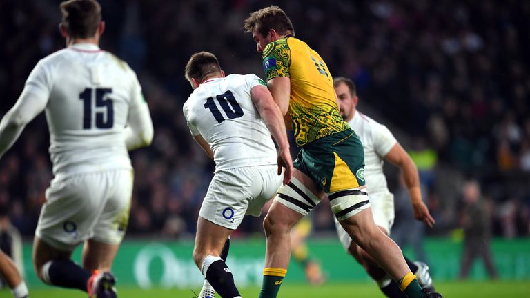 Owen Farrell puts in another controversial tackle - this time on Izack Rodda 