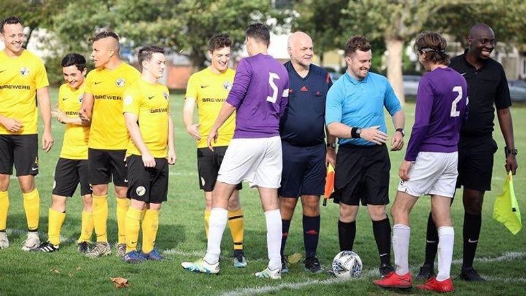Mashamba (r) has become a popular figure in London's LGBT-inclusive football community