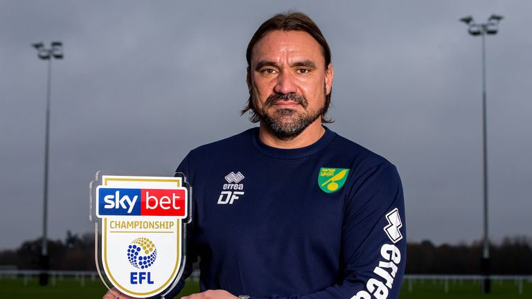 Daniel Farke is the Sky Bet Championship Manager of the Month for November