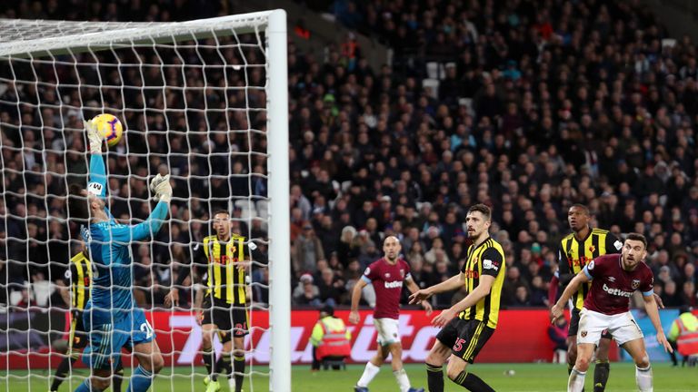 Ben Foster keeps out Robert Snodgrass' deflected effort