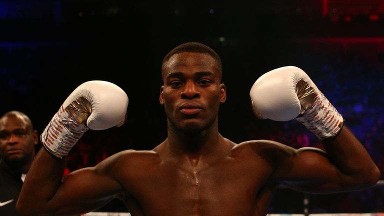 Joshua Buatsi celebrates his swift victory over Renold Quinlan