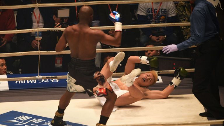 Mayweather floors Nasukawa inside one round in mismatched exhibition