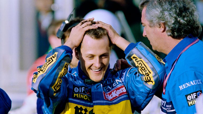 Michael became the then-youngest double world champion in emphatic style with victory at the Aida circuit. In what had become their ace card, Schumacher and Benetton beat Williams on strategy around the pitstops.