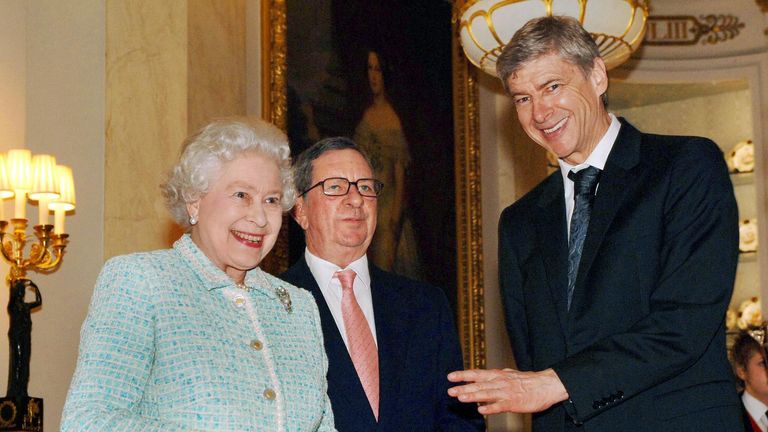 Hill-Wood, Wenger and the Arsenal team were invited to Buckingham Palace in 2007 after the Queen was too unwell to open the Emirates Stadium in 2006