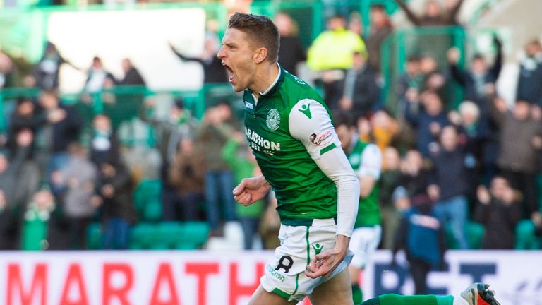 Vykintas Slivka put Hibernian ahead after just 46 seconds against Celtic