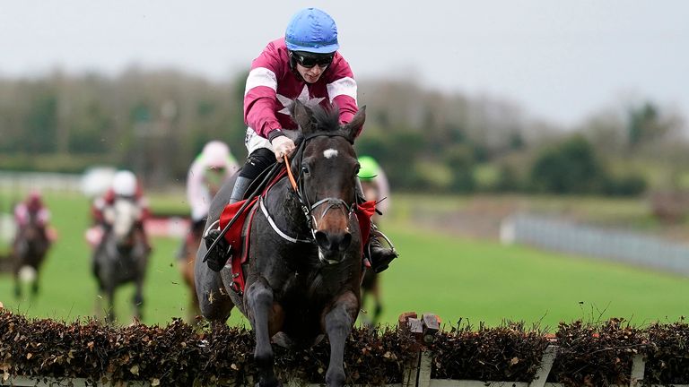 Jack Kennedy riding Apple's Jade clear the last to win the baroneracing.com Hatton's Grace Hurdle at Fairyhouse
