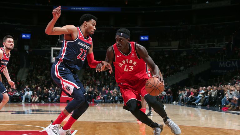 Highlights of the Toronto Raptors' visit to the Washington Wizards in week 13 of the NBA.