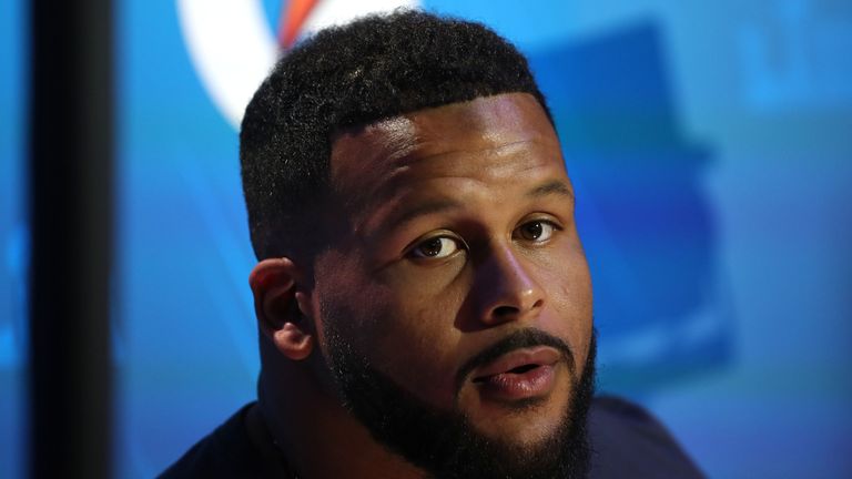 Aaron Donald captured by the cameras on opening night, just not by me