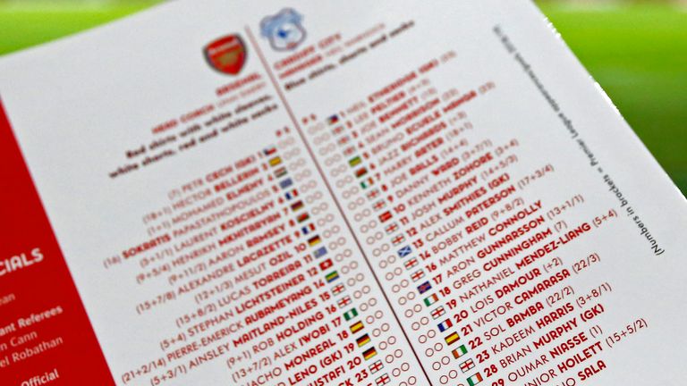 The schedule of matches at the Emirates included the name of Sala