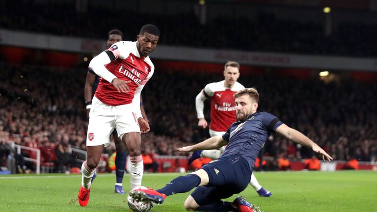 Ainsley Maitland-Niles in FA Cup action