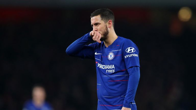 Eden Hazard seems shot in Chelsea's defeat at Emirates Stadium