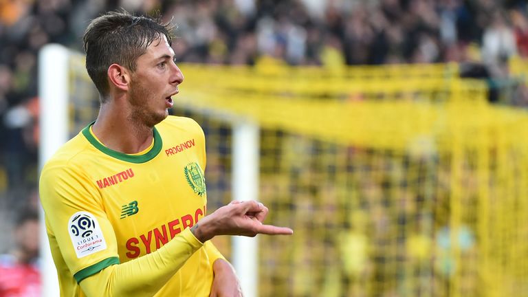 Emiliano Sala, celebrando un tanto.