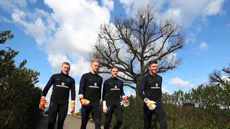 Pope (R) fought off competition from now team-mate Joe Hart to make England's World Cup squad in Russia