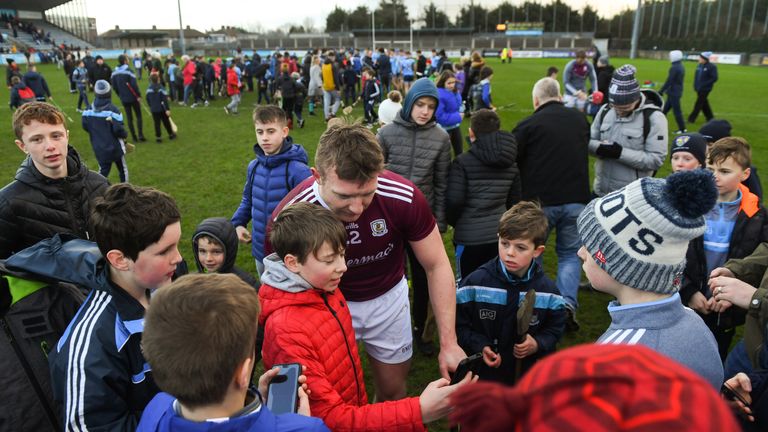 Man of the moment: Joe Canning surrounded by supporters after scoring a late winner against Dublin