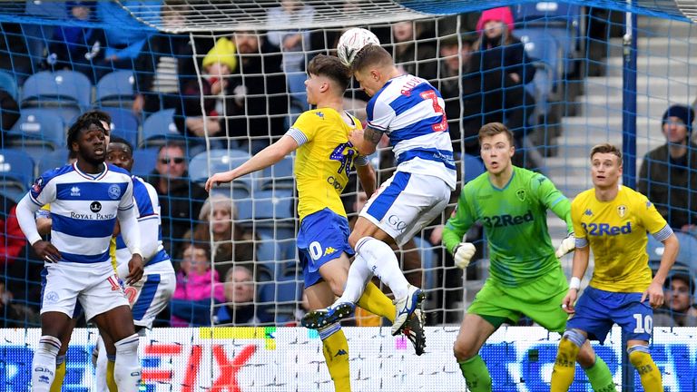 Jake Bidwell heads home QPR's winner