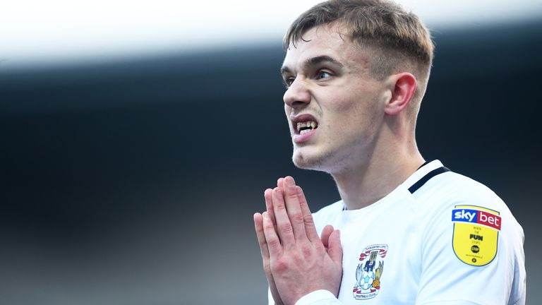 Luke Thomas is on loan at Coventry from Derby