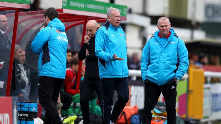 Tyler and Dowson (right) look on during Sunday's cup clash with Watford