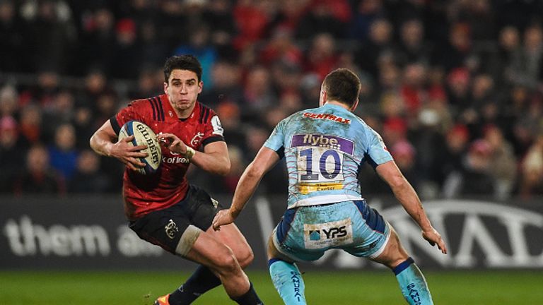 Joey Carbery scored all of Munster's points in a tense victory over Exeter