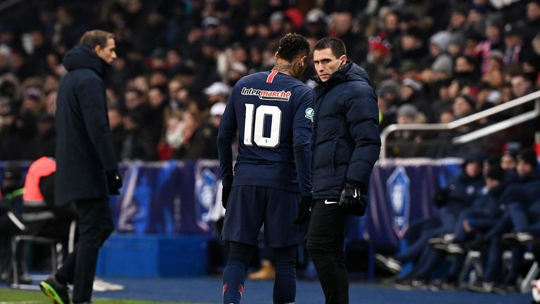 Neymar (left) misses the tie with injury