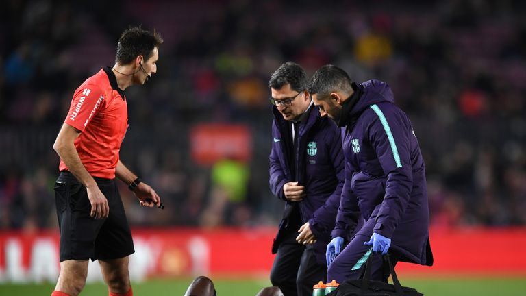 Ousmane Dembele will miss two weeks with a sprained ankle