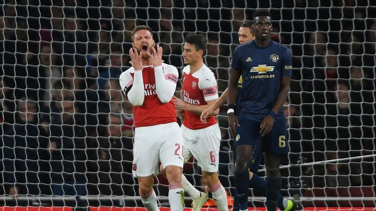 Arsenal are fifth while Manchester United are fourth in the Premier League with nine games remaining - with both teams still fighting in European competitions