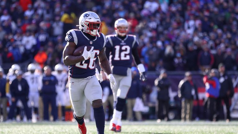 New England's rookie back had a fantastic day running the ball