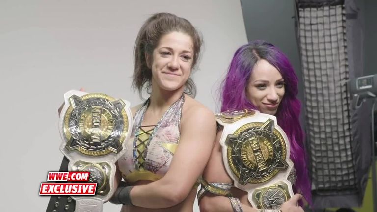 Go behind the scenes of Sasha Banks & Bayley's first photoshoot as WWE Women's Tag Team Champions
