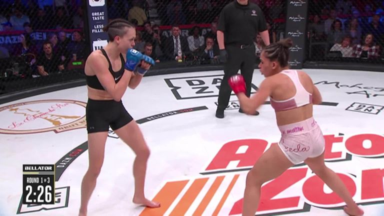 20-year-old Valerie Loureda defeated Colby Fletcher by TKO on her professional debut at Bellator 216.