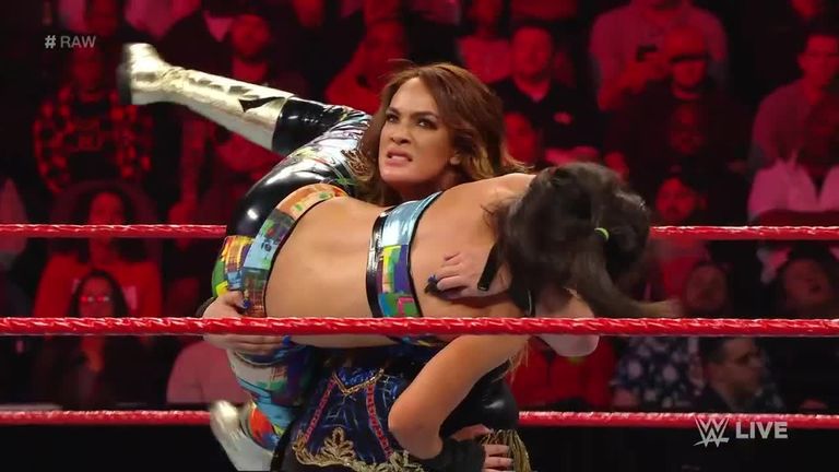 Bayley defeated Nia Jax on this week's Raw but the pair will meet again in a tag title match at Fastlane